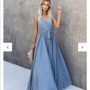 VICI Diana Sleeveless Maxi Dress-Blue Grey